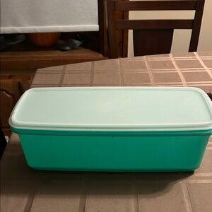Tupperware Vintage 3 piece Mint Green celery crisper storage container